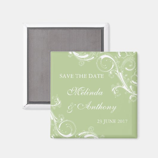 Filigree Swirl Green Magneet (Voorkant / Achterkant)