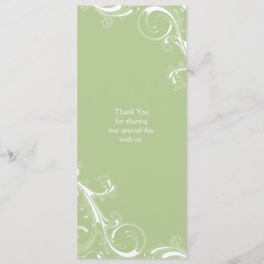 Filigree Swirl Greenery Menu (Achterkant)