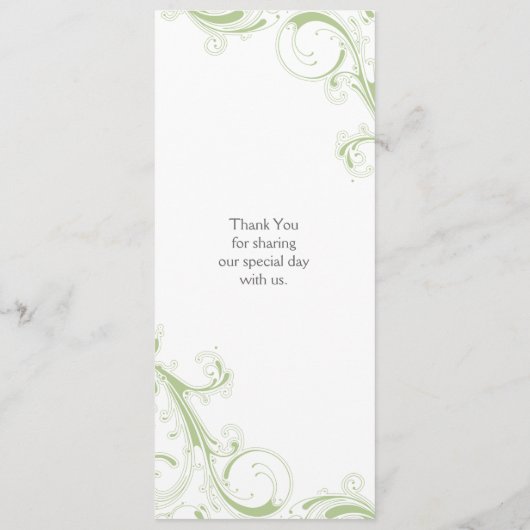 Filigree Swirl Greenery Menu (Achterkant)