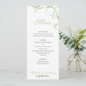 Filigree Swirl Greenery Menu (Staand voorkant)