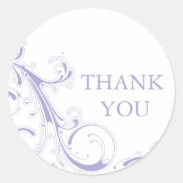 Filigree Swirl Lavender Bedankt Ronde Sticker
