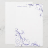 Filigree Swirl Lavender Briefpapier (Voorkant / Achterkant)