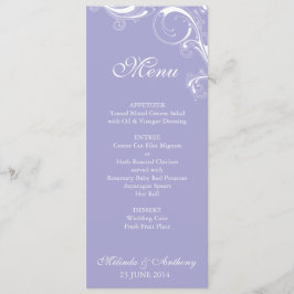 Filigree Swirl Lavender Menu