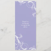 Filigree Swirl Lavender Menu (Achterkant)