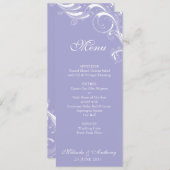 Filigree Swirl Lavender Menu (Voorkant / Achterkant)