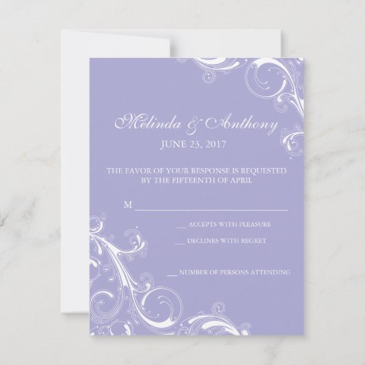 Filigree Swirl Lavender RSVP (Achterkant)