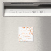 Filigree Swirl Oranje Save the Date Magneet (Insitu (Vaatwasser))