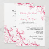 Filigree Swirl Pink Kaart (Voorkant / Achterkant)