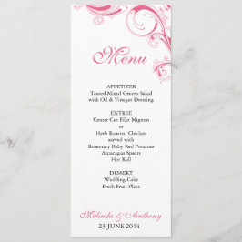 Filigree Swirl Pink Menu