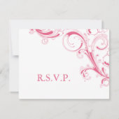 Filigree Swirl Pink RSVP Kaartje (Voorkant)