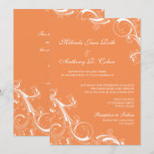 Filigree Swirl Sinaasappel Kaart (Voorkant / Achterkant)