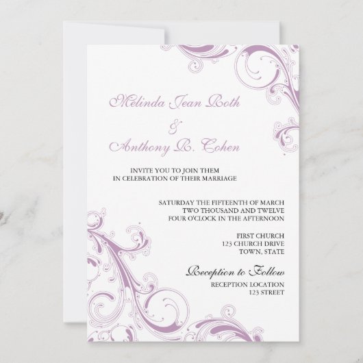 Filigree Swirl Violet Kaart (Voorkant)