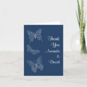 Filigree Vlinder Bedankkaart (turquoise) (Voorkant)