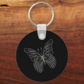 Filigree Vlinder Sleutelhanger in Zwart (Voorkant)