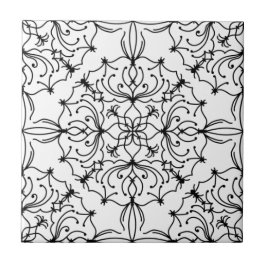 Filigree Wreath Ceramic Tile - Kies uw kleur Tegeltje