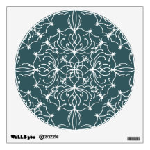 Filigree Wreath Wall Decal - Uw kleurenkeuze