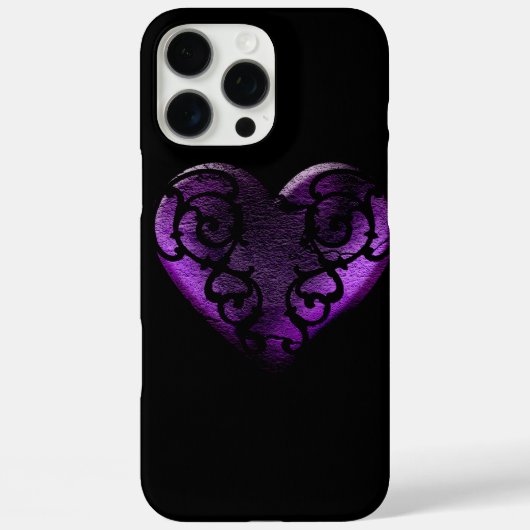 Filigrein Gotisch Paars Hart Case-Mate iPhone Case (Achterkant)