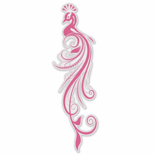Filigrein Pauw Sticker (Voorkant)