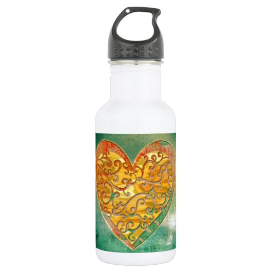 Filigrein Pop Art Hart Waterfles (Voorkant)