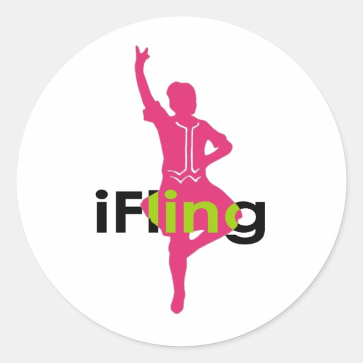 Filing Highland Dancer Ronde Sticker (Voorkant)