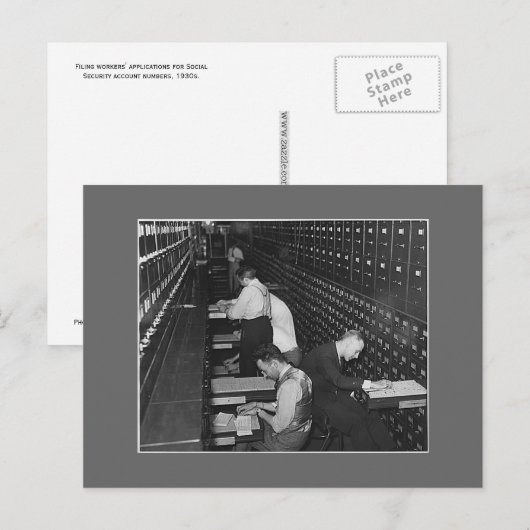 Filing mannen, jaren '30 briefkaart (Voorkant / Achterkant)