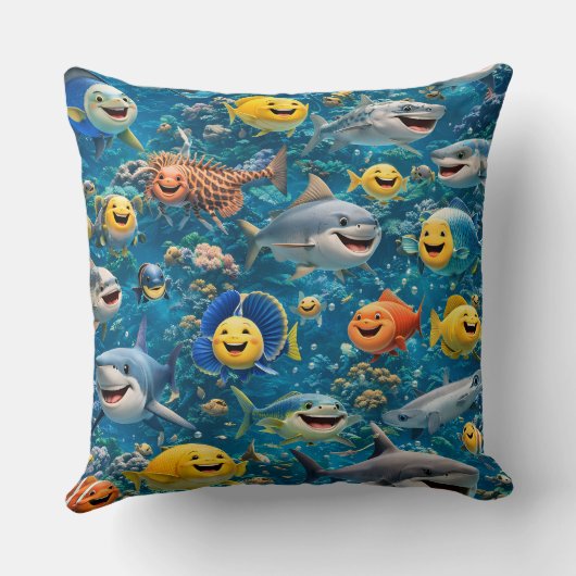 Filing sea creatures decorative kussen (Achterkant)