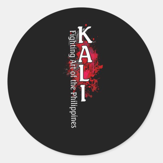 Filio Kali Escrima Stick Fighting Ronde Sticker (Voorkant)