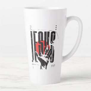 Filipenzen 2:9 Naam Boven Alle Namen Retro Grunge Latte Mok