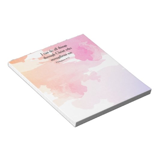 Filipenzen 4:13, bijbelvers notitieblok (Schuin)