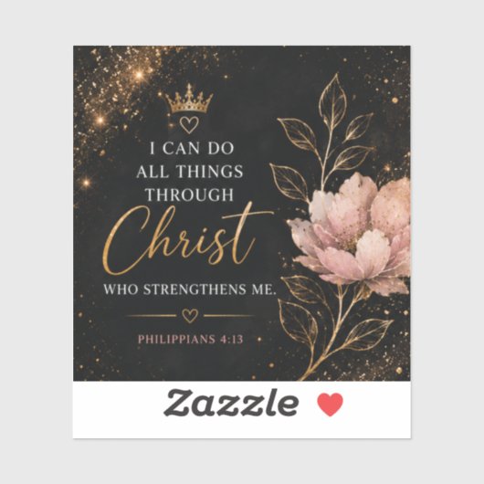 Filipenzen 4:13 Bloemendecor Christelijk Sticker (Vel)