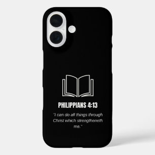 Filipenzen 4:13 Minimalistische Bijbeltekst Christ iPhone 16 Hoesje