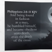 Filipijnen 2:8-11 KJV Tract - Dodelijk Kruis Drieluik Kaart (Binnenzijde eerst)