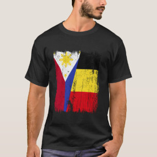 Filipijnen België Halve Vlag Filipijnse Belgische  T-shirt