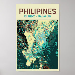 Filipijnen, boten in de prachtige El Nido, Palawan Poster