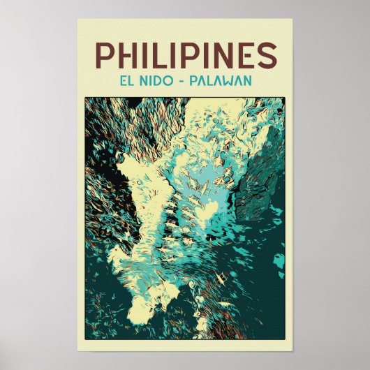 Filipijnen, boten in de prachtige El Nido, Palawan Poster (Voorkant)
