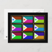 Filipijnen Briefkaart multihue Flags (Voorkant / Achterkant)