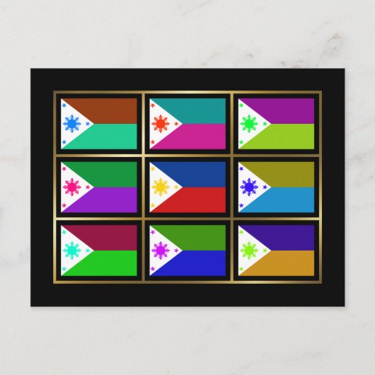 Filipijnen Briefkaart multihue Flags (Voorkant)
