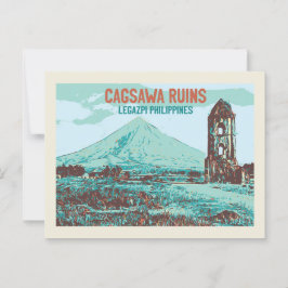 Filipijnen, Cagsawa ruins, Legazpi, Mayon vulcano Briefkaart