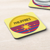 Filipijnen: Cute Design Ideeën Pattern Sunset Bier Onderzetter (Linkerzijde)