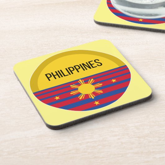 Filipijnen: Cute Design Ideeën Pattern Sunset Bier Onderzetter (Linkerzijde)