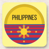 Filipijnen: Cute Design Ideeën Pattern Sunset Bier Onderzetter (Voorkant)