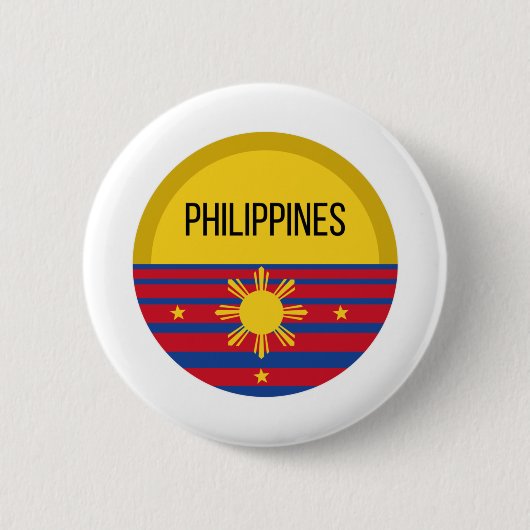 Filipijnen: Cute Design Ideeën Pattern Sunset Ronde Button 5,7 Cm (Voorkant)