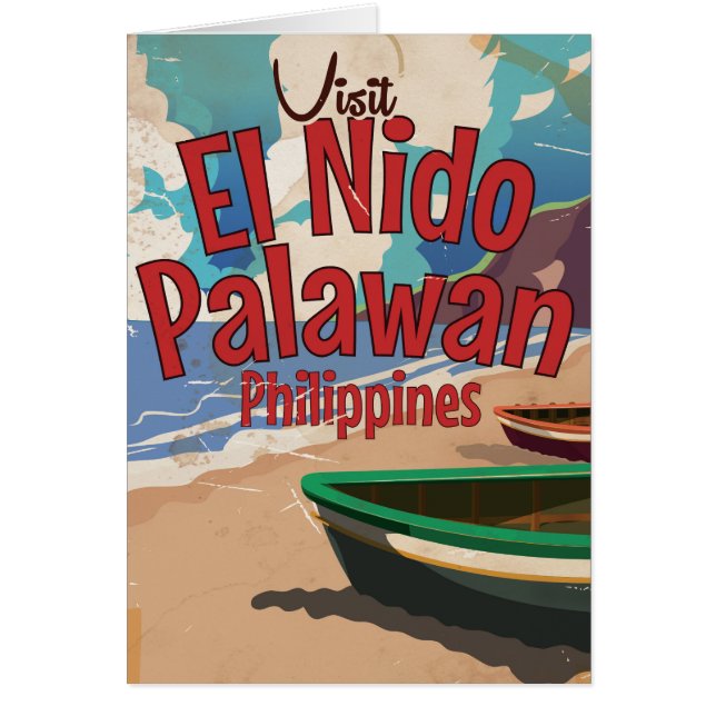 Filipijnen, El Nido, Palawan Reisposter. (Voorkant)