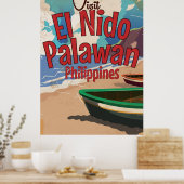 Filipijnen, El Nido, Palawan Reisposter. Poster (Keuken)