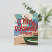 Filipijnen, El Nido, Palawan Travel poster. Briefkaart (Staand voorkant)
