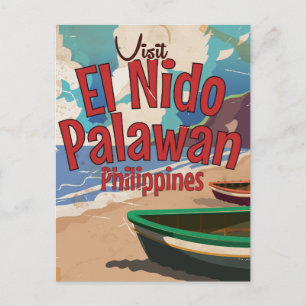 Filipijnen, El Nido, Palawan Travel poster. Briefkaart