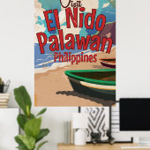 Filipijnen, El Nido, Palawan Travel poster. Poster (Thuiskantoor)