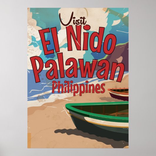 Filipijnen, El Nido, Palawan Travel poster. Poster (Voorkant)