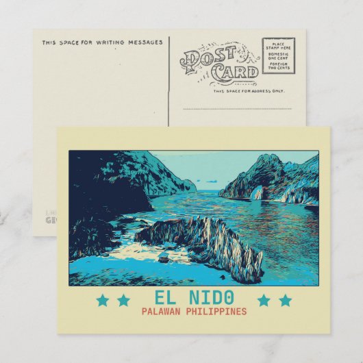 Filipijnen, El Nido Palawan verwondering van natuu Briefkaart (Voorkant / Achterkant)