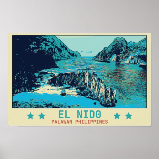 Filipijnen, El Nido Palawan verwondering van natuu Poster (Voorkant)